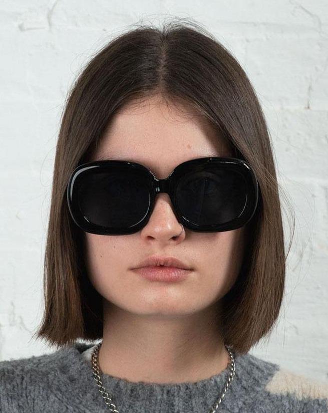 Retro Audrey Hepburn Style Polarized Fashion Sunglasses Black - Black 